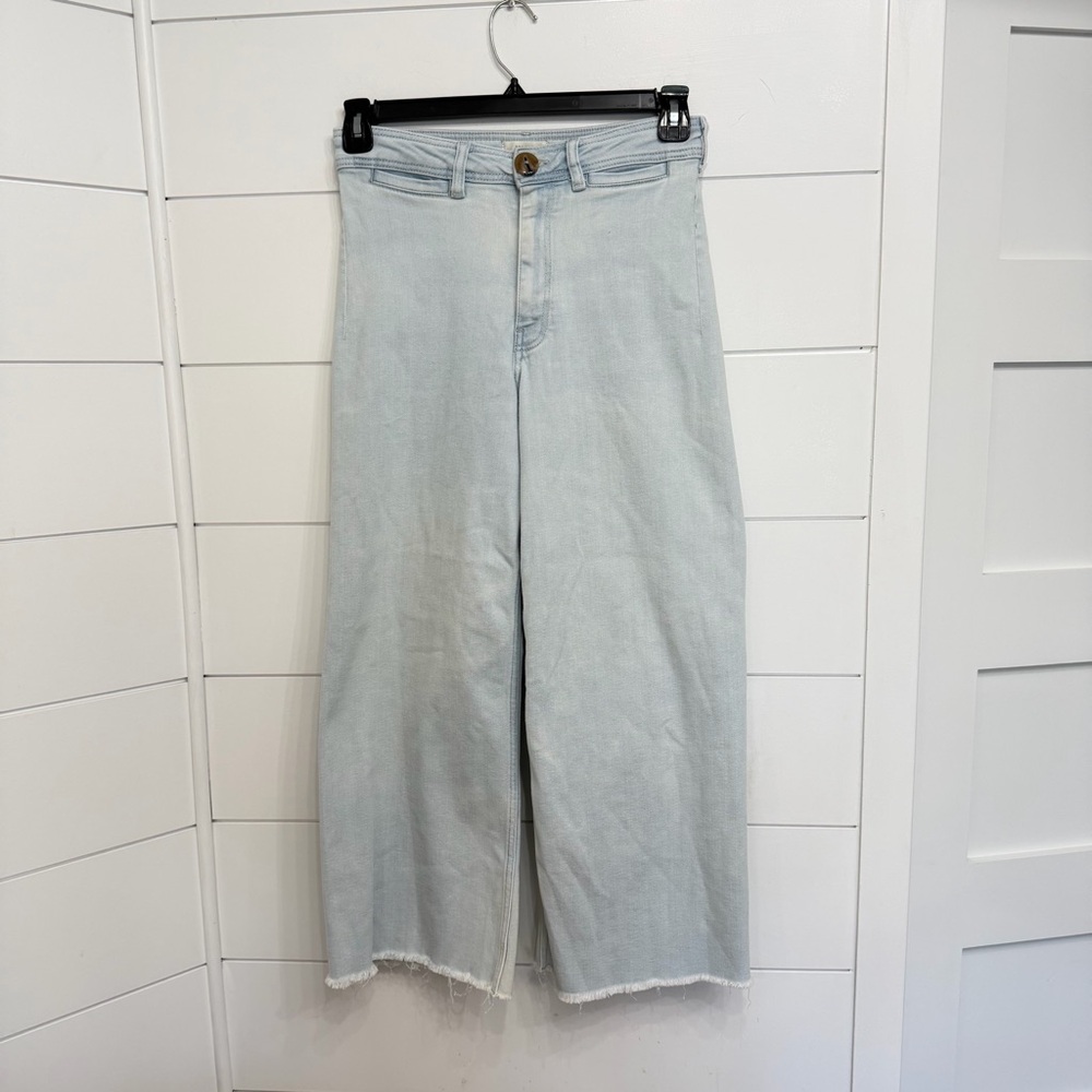 Maeve Anthropologie The Ettie High-Rise Crop Wide-Leg Jeans denim 36211 - Picture 5 of 13